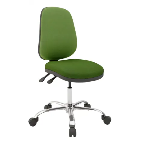 High Back Operators Chair - Chrome - No Arms - Drawbridge FL828
